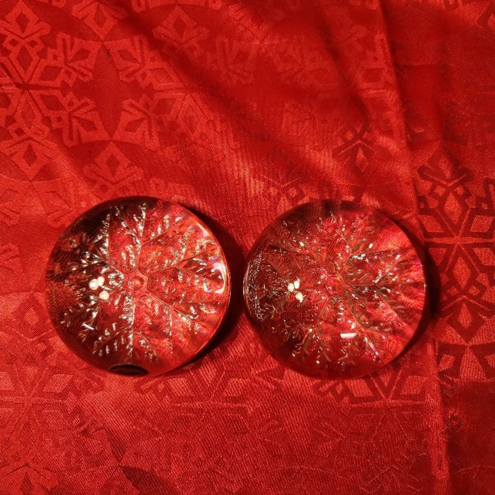 Garanti DeCrystal France 24% Lead Crystal Snowflake Paperweight 3-1/2" D VTG